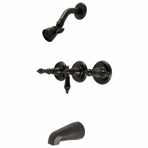 Kingston Brass KB235AKL Duchess Triple-Handle Tub Shower Faucet, Oil Rubbed Bronze