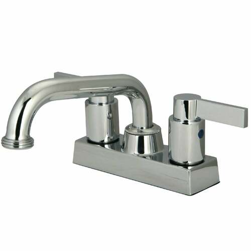Kingston Brass KB2471NDL NuvoFusion Double-Handle Deck Mount Laundry Faucet, Polished Chrome