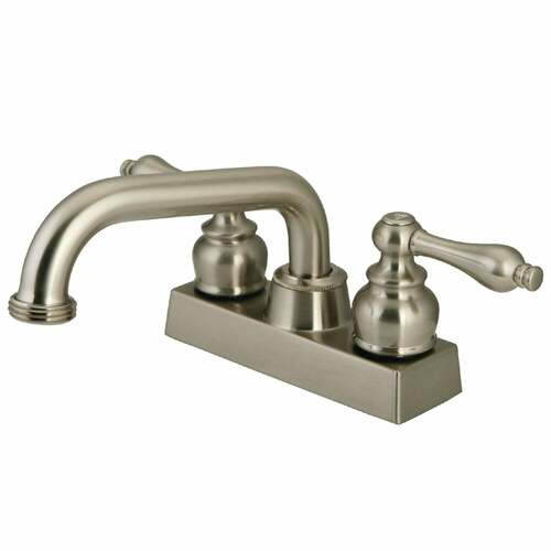Kingston Brass KB2478AL Brushed Nickel Double-Handle 2-Hole Deck Mount Laundry Faucet