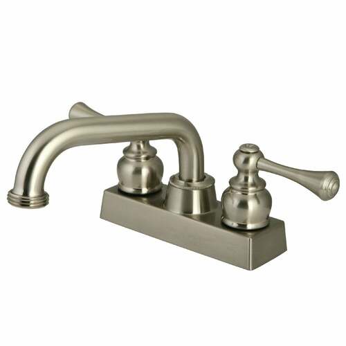 Kingston Brass KB2478BL Brushed Nickel Double-Handle 2-Hole Deck Mount Laundry Faucet