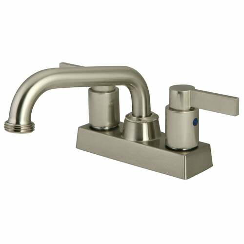 Kingston Brass KB2478NDL NuvoFusion Brushed Nickel Double-Handle Laundry Faucet, 2-Hole Deck Mount