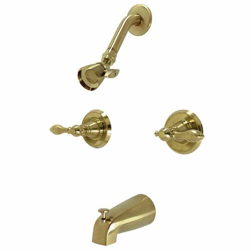 Kingston Brass KB247ACL American Classic Double-Handle Tub Shower Faucet, Brushed Brass