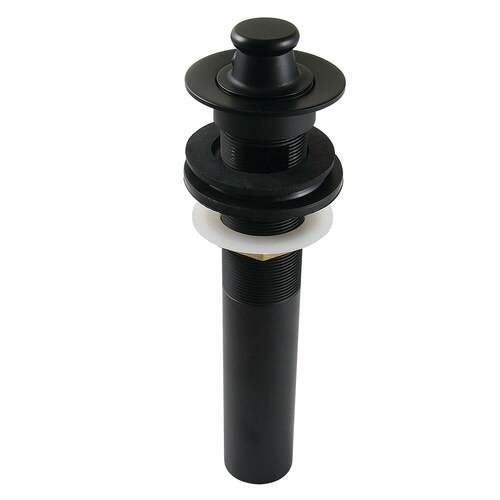 Kingston Brass KB3000 Matte Black 17 Gauge Lift Turn Sink Drain with Overflow