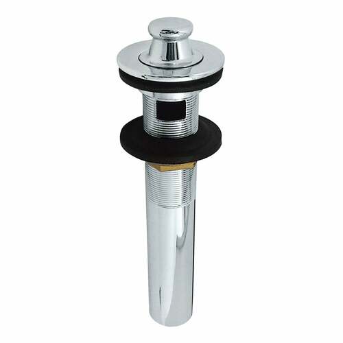 Kingston Brass KB3001 Polished Chrome Lift Turn Sink Drain with Overflow, 17 Gauge