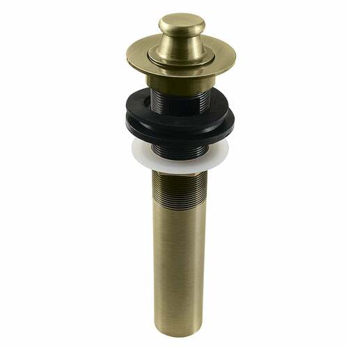 Kingston Brass KB3003 Antique Brass Lift Turn Sink Drain with Overflow, 17 Gauge