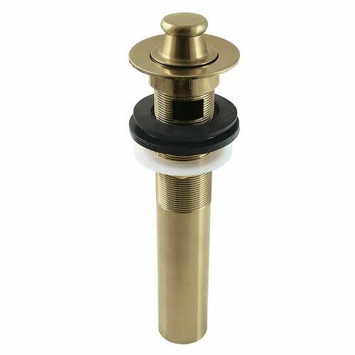 Kingston Brass KB3007 Brushed Brass Lift Turn Sink Drain with Overflow, 17 Gauge