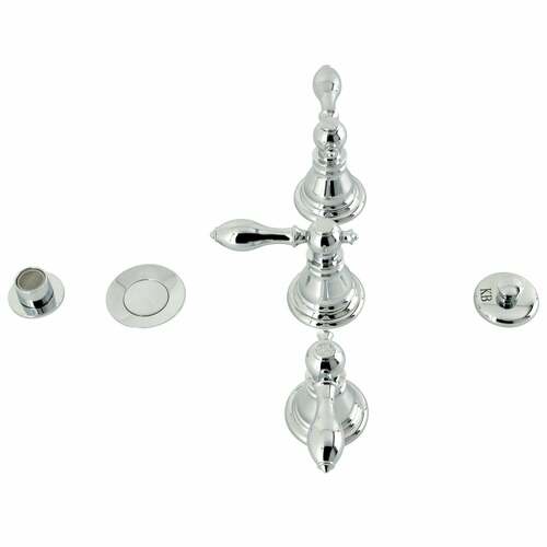 Kingston Brass KB321ACL American Classic Three-Handle Bidet Faucet, Brass Pop-Up, Polished Chrome