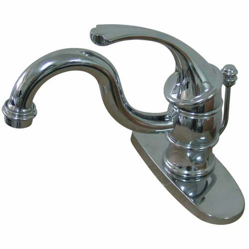 Kingston Brass KB3401GL Georgian One-Handle Bathroom Faucet with Deck Plate Pop-Up Drain, Chrome