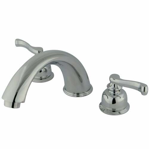 Kingston Brass KB361FL Polished Chrome Two-Handle Deck Mount Roman Tub Faucet