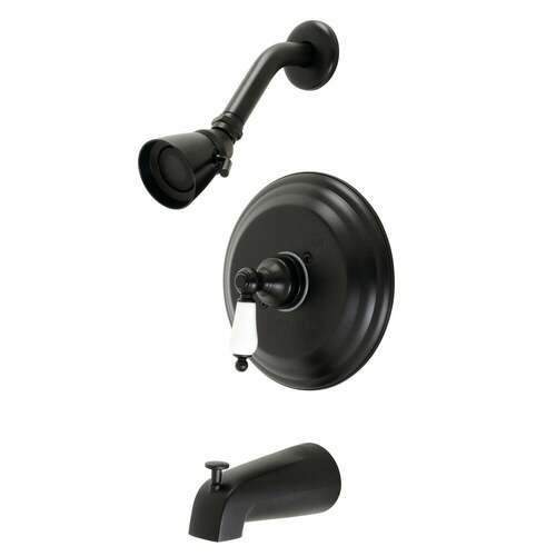 Kingston Brass KB3630PL Restoration Matte Black Single-Handle Tub Shower Faucet