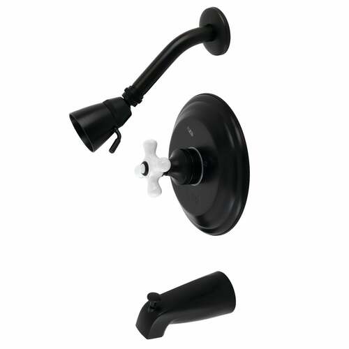 Kingston Brass KB3630PX Restoration Single-Handle Pressure Balanced Tub Shower Faucet, Matte Black