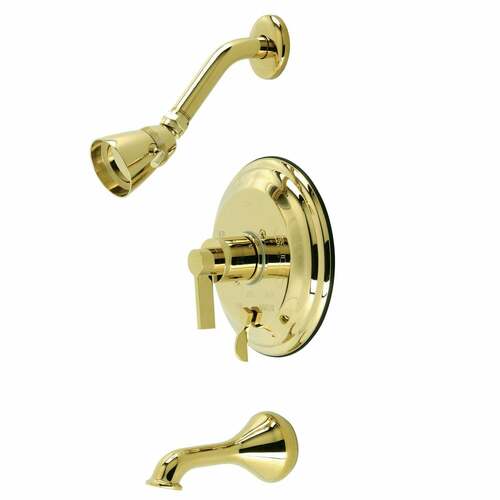 Kingston Brass KB36320NDL NuvoFusion Single-Handle Pressure Balanced Tub Shower Faucet, Polished Brass