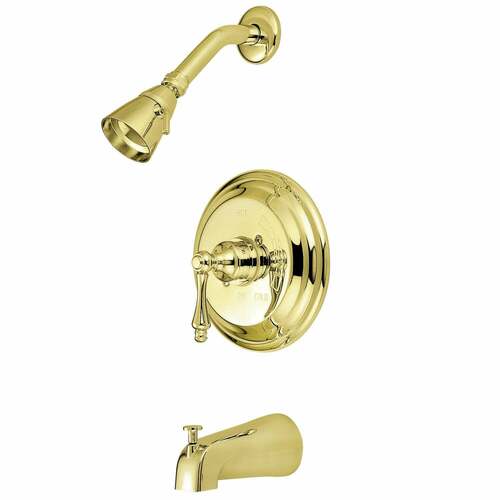 Kingston Brass KB3632AL Restoration Single-Handle Pressure Balanced Tub Shower Faucet, Polished Brass