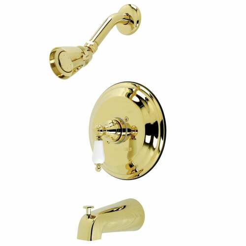 Kingston Brass KB3632PLT Polished Brass Single-Handle Pressure Balanced Tub Shower Faucet Trim