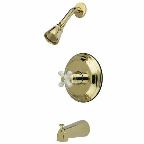 Kingston Brass KB3632PX Restoration Single-Handle Pressure Balanced Tub Shower Faucet, Brass