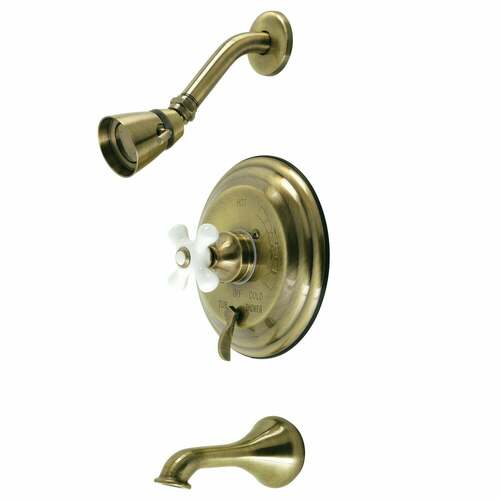 Kingston Brass KB36330PX Restoration Antique Brass Single-Handle Tub Shower Faucet