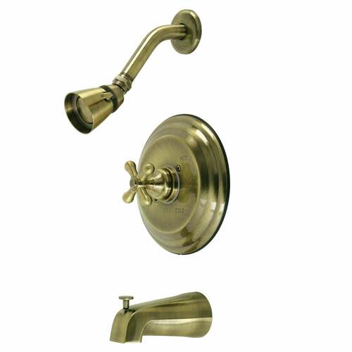 Kingston Brass KB3633AX Restoration Single-Handle Pressure Balanced Tub Shower Faucet, Antique Brass