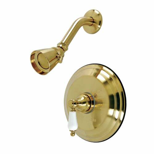 Kingston Brass KB3637PLSO Restoration Single-Handle Pressure Balanced Shower Faucet, Brushed Brass