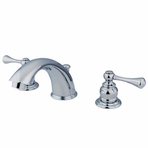 Kingston Brass KB3971BL Vintage Widespread Bathroom Faucet with Pop-Up Drain, Polished Chrome