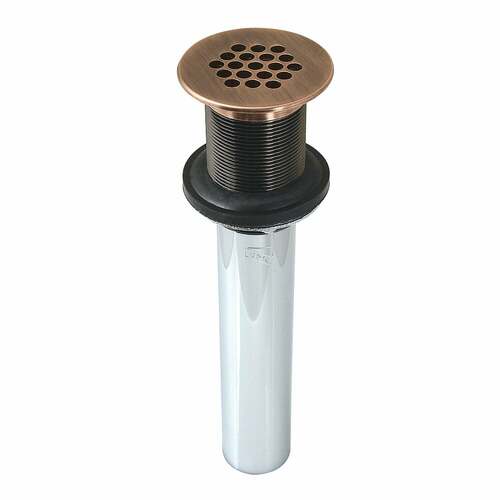 Kingston Brass KB400AC Antique Copper 17 Gauge Grid Drain without Overflow