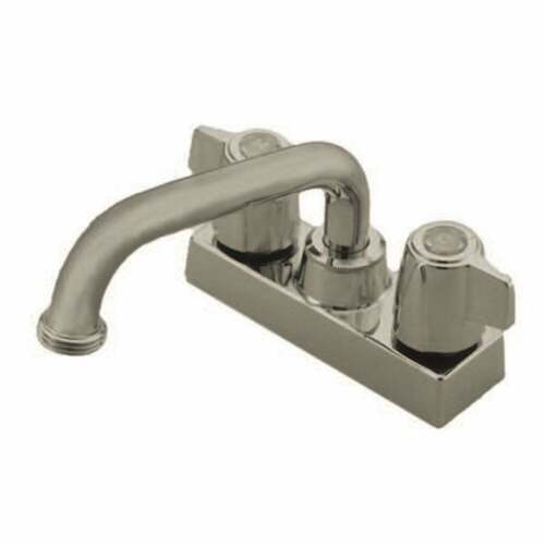 Kingston Brass KB470SN Brushed Nickel Double-Handle 2-Hole Deck Mount Laundry Faucet