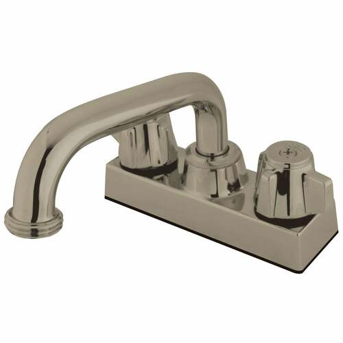 Kingston Brass KB471SN Brushed Nickel Double-Handle 2-Hole Deck Mount Laundry Faucet