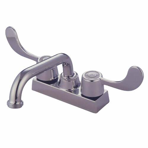Kingston Brass KB481 Polished Chrome Double-Handle 2-Hole Deck Mount Laundry Faucet