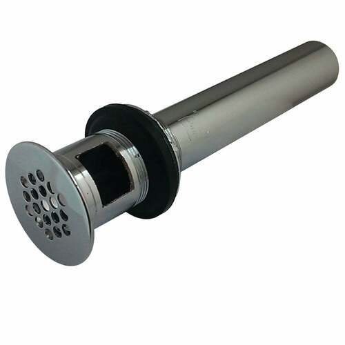 Kingston Brass KB5001 Polished Chrome Grid Drain with Overflow, 17 Gauge
