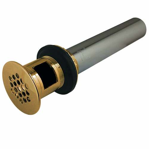 Kingston Brass KB5002 Polished Brass 17 Gauge Grid Drain with Overflow