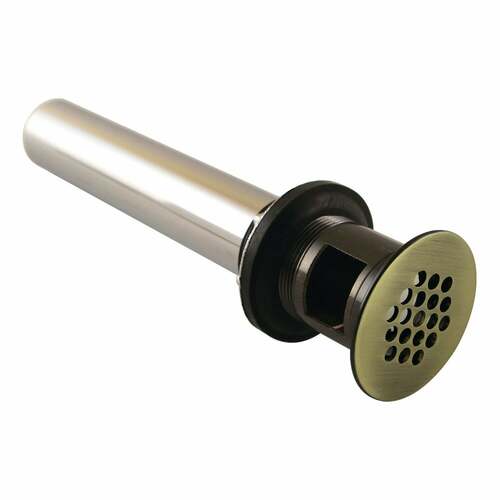 Kingston Brass KB5003 Antique Brass 17 Gauge Grid Drain with Overflow