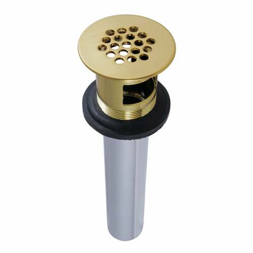 Kingston Brass KB5007 Brushed Brass 17 Gauge Grid Drain with Overflow