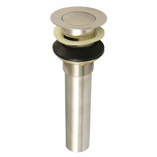 Kingston Brass KB6008 Brushed Nickel Push-Up Drain with Overflow