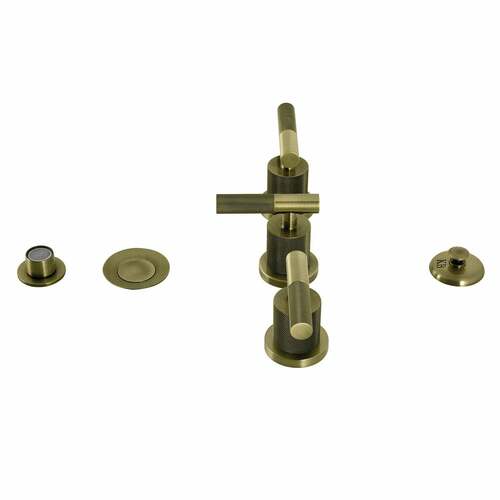 Kingston Brass KB6323KNL Convergent Three-Handle Deck Mount Bidet Faucet, Antique Brass