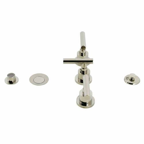 Kingston Brass KB6326CML Manhattan Three-Handle Deck Mount Bidet Faucet, Polished Nickel