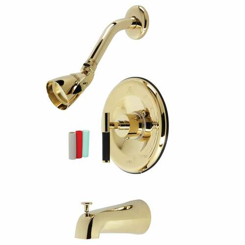 Kingston Brass KB6632CKL Kaiser Single-Handle Pressure Balanced Tub Shower Faucet, Polished Brass