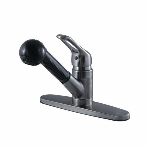 Kingston Brass KB7000SP Black Stainless Single-Handle Pull-Out Kitchen Faucet