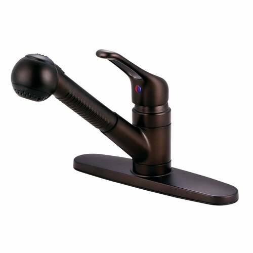 Kingston Brass KB705SP Oil Rubbed Bronze Single-Handle Pull-Out Kitchen Faucet with Sprayer