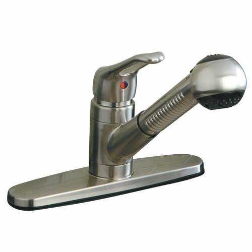 Kingston Brass KB708SP Brushed Nickel Single-Handle Pull-Out Kitchen Faucet
