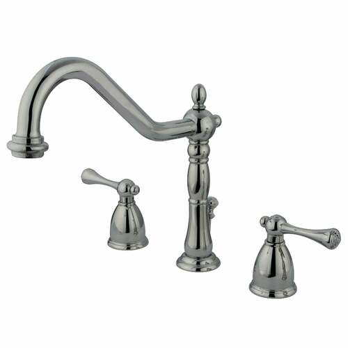 Kingston Brass KB7971BL English Vintage Widespread Bathroom Faucet with Pop-Up Drain, Chrome