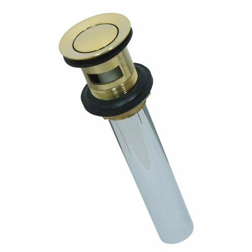 Kingston Brass KB8102 Polished Brass Push Pop-Up Drain with Overflow, 22 Gauge