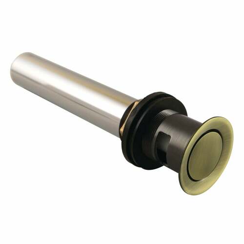 Kingston Brass KB8103 Antique Brass Push Pop-Up Drain with Overflow, 22 Gauge