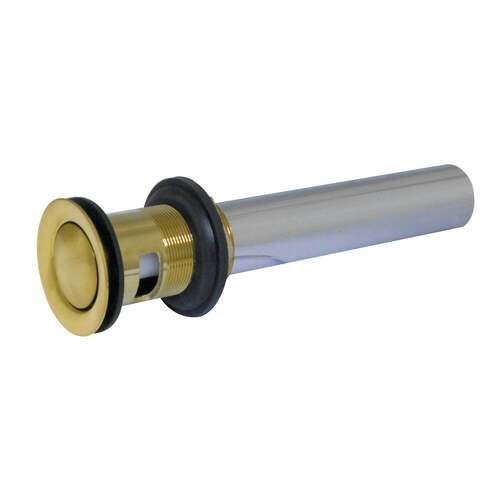 Kingston Brass KB8107 Brushed Brass Push Pop-Up Drain with Overflow, 22 Gauge