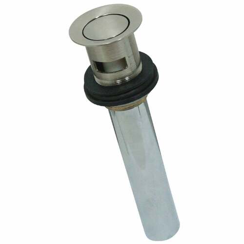 Kingston Brass KB8108 Brushed Nickel Push Pop-Up Drain with Overflow, 22 Gauge