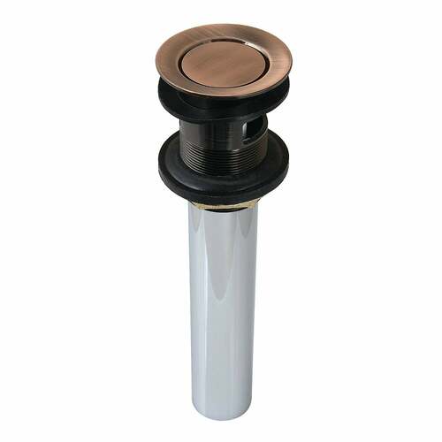 Kingston Brass KB810AC Antique Copper Brass Push Pop-Up Drain with Overflow