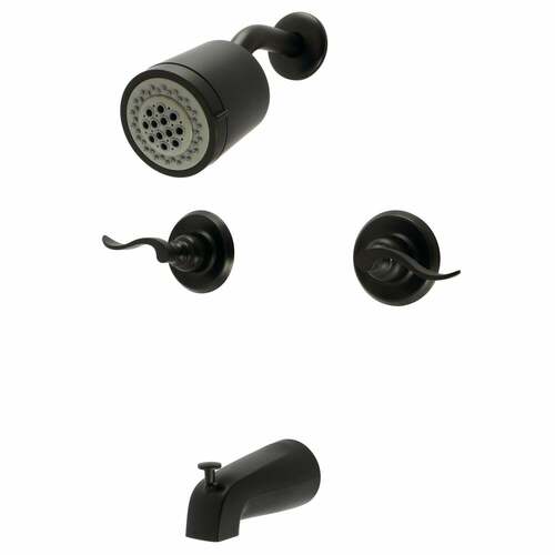 Kingston Brass KB8240NFL NuWave Matte Black Double-Handle Tub Shower Faucet