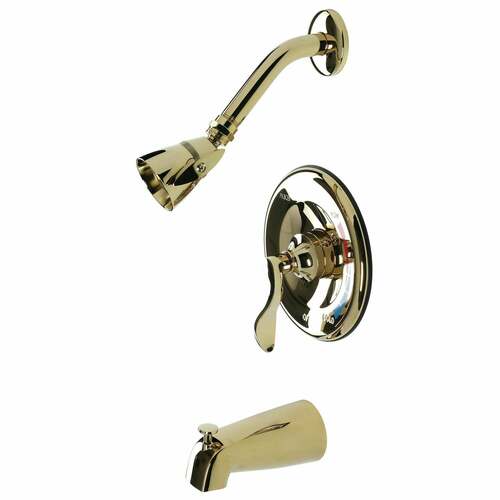 Kingston Brass KB8632DFL NuWave Single-Handle Pressure Balanced Tub Shower Faucet, Polished Brass