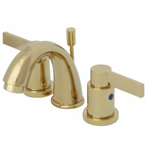Kingston Brass KB8912NDL NuvoFusion Widespread Bathroom Faucet with Pop-Up Drain, Polished Brass