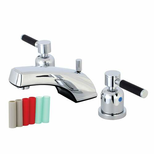 Kingston Brass KB8921DKL Kaiser Polished Chrome Widespread Bathroom Faucet with Pop-Up Drain