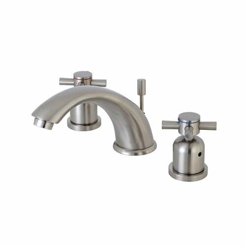 Kingston Brass KB8968DX Concord Brushed Nickel Widespread Bathroom Faucet with Pop-Up Drain