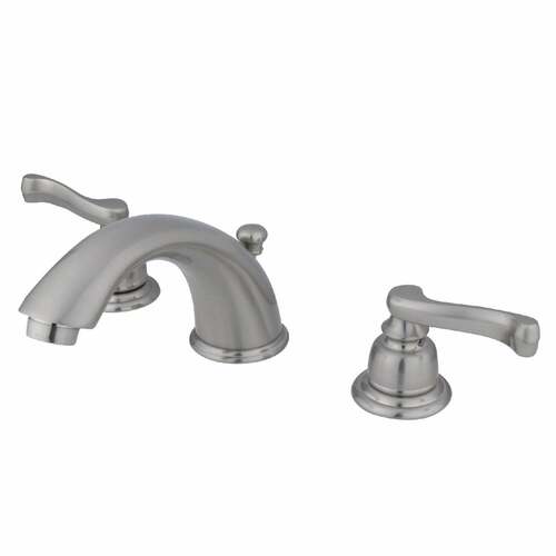 Kingston Brass KB8968FL Royale Brushed Nickel Widespread Bathroom Faucet with Pop-Up Drain
